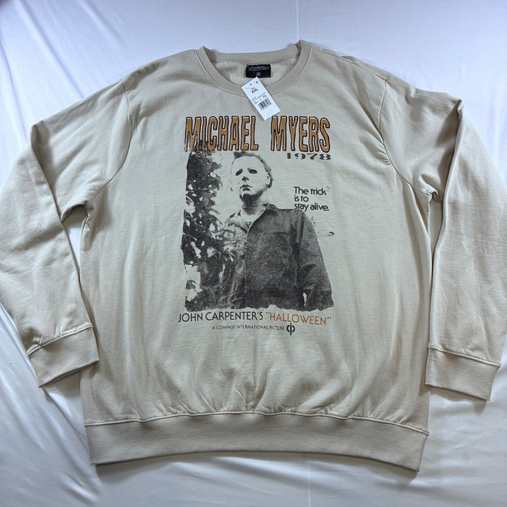 Michael Myers Halloween 1978 Graphic Sweatshirt Sand XXL HEBW2376TA